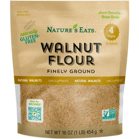 Nature’s Eats Finely Ground 100% Walnut Flour – Gluten-Free, Great for Baking, Keto & Paleo Friendly, 16 oz
