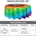 thumbnail image 3 of Tie Dye Round Tablecloth 60 Inch Washable Reusable Decoration Table Cover for Kitchen Party, 3 of 6