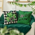 thumbnail image 5 of Sm:)e Saint Patricks Day Pillow Covers Set of 4, Green, 18x18Inch Green Shamrock Truck Outdoor Cushion Case for Sofa Couch, 5 of 6