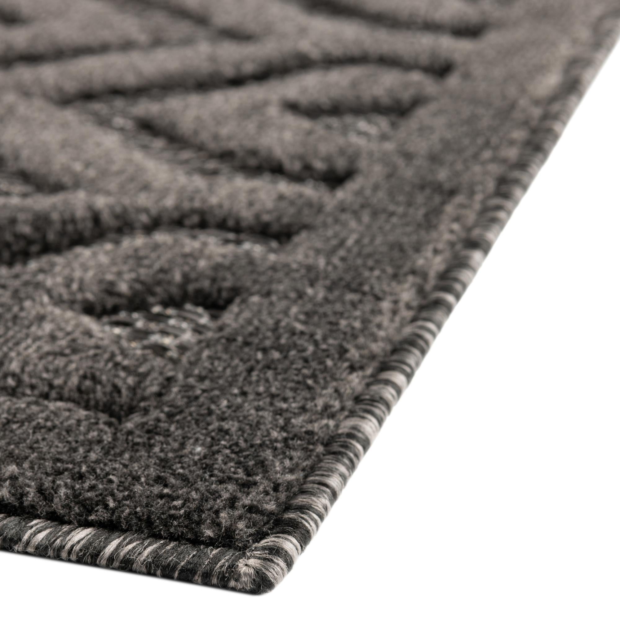 Unique Loom Outdoor Trellis Textured Collection Area Rug - Spatial (2' x 3' Rectangle Charcoal/Ivory)