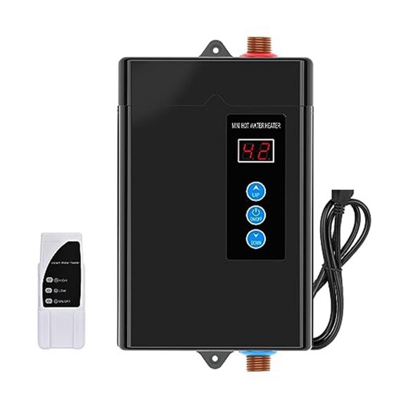 3000W Tankless Water Heater Electric,Instant Hot Water Heater With Remote Control, LCD Touch Screen Water Heat ,Digital Temperature Display
