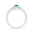 thumbnail image 2 of ANGARA Natural Emerald and Diamond Three Stone Ring in 14K White Gold for Women (Size-6x4mm) | May Birthstone, Birthday, Anniversary, Jewelry Gift for Women | Natural Emerald Ring, 2 of 11