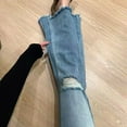 thumbnail image 2 of Flared Jeans for Women, High Waist Ripped Denim Pants, Fashion Casual Trousers with Pockets, 2 of 4