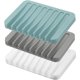 thumbnail image 1 of 3 Pices Porte-savon Auto-videur(blanc, Gris, Cyan), Distributeur De Savon En Silicone, Porte-savon De Vidange En Cascade Pour Salle De Bain, Prol, 1 of 5