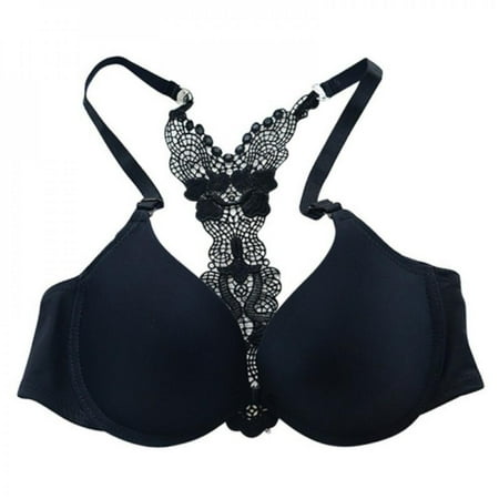 

Clearance Sale Women Adjustable Front Closure Bra Push Up Flower Underwire Underwear Lace Lingerie for Women