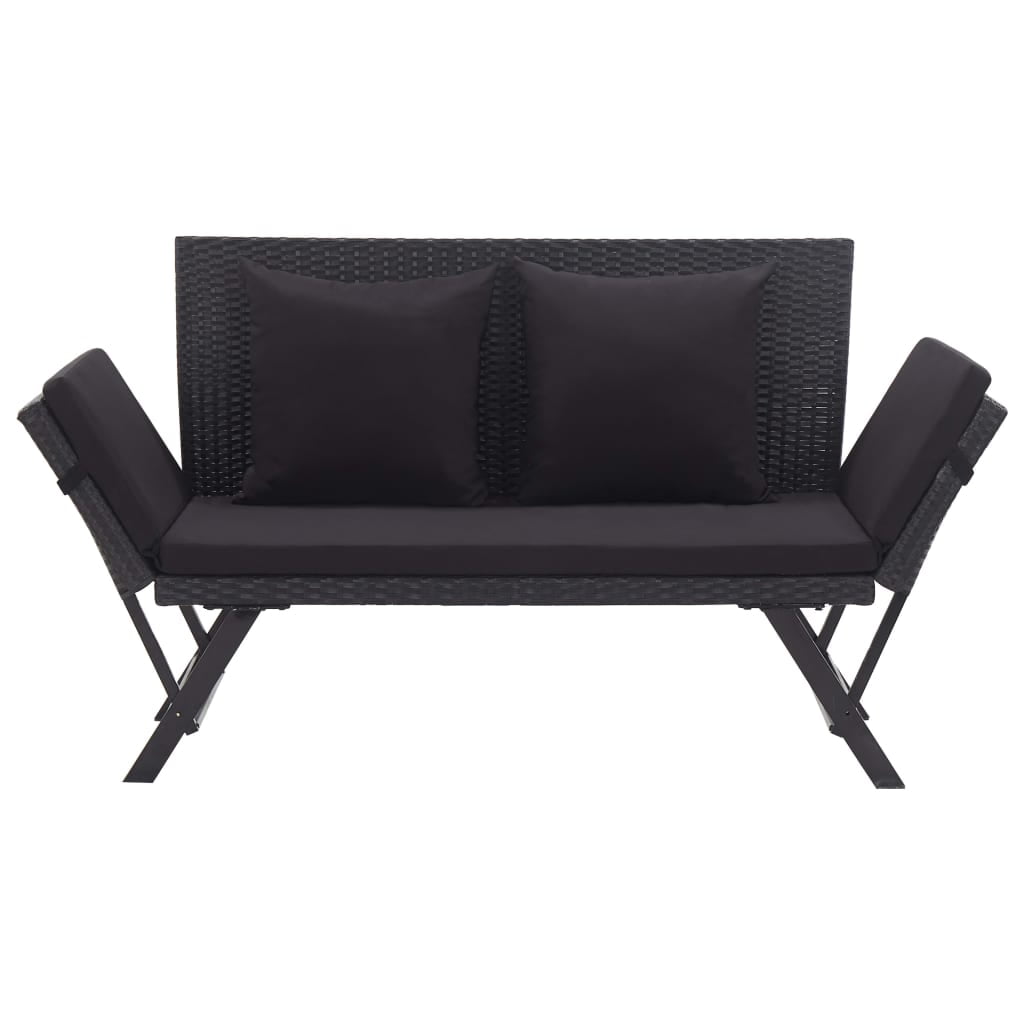 Kepooman Sun Bed, 2-in-1 Convertible Day Bed for Patio, Outdoor Garden Bench with Cushions, Balck Kepooman Sun Bed, 2-in-1 Convertible Day Bed for Patio, Outdoor Garden Bench with Cushions, Balck