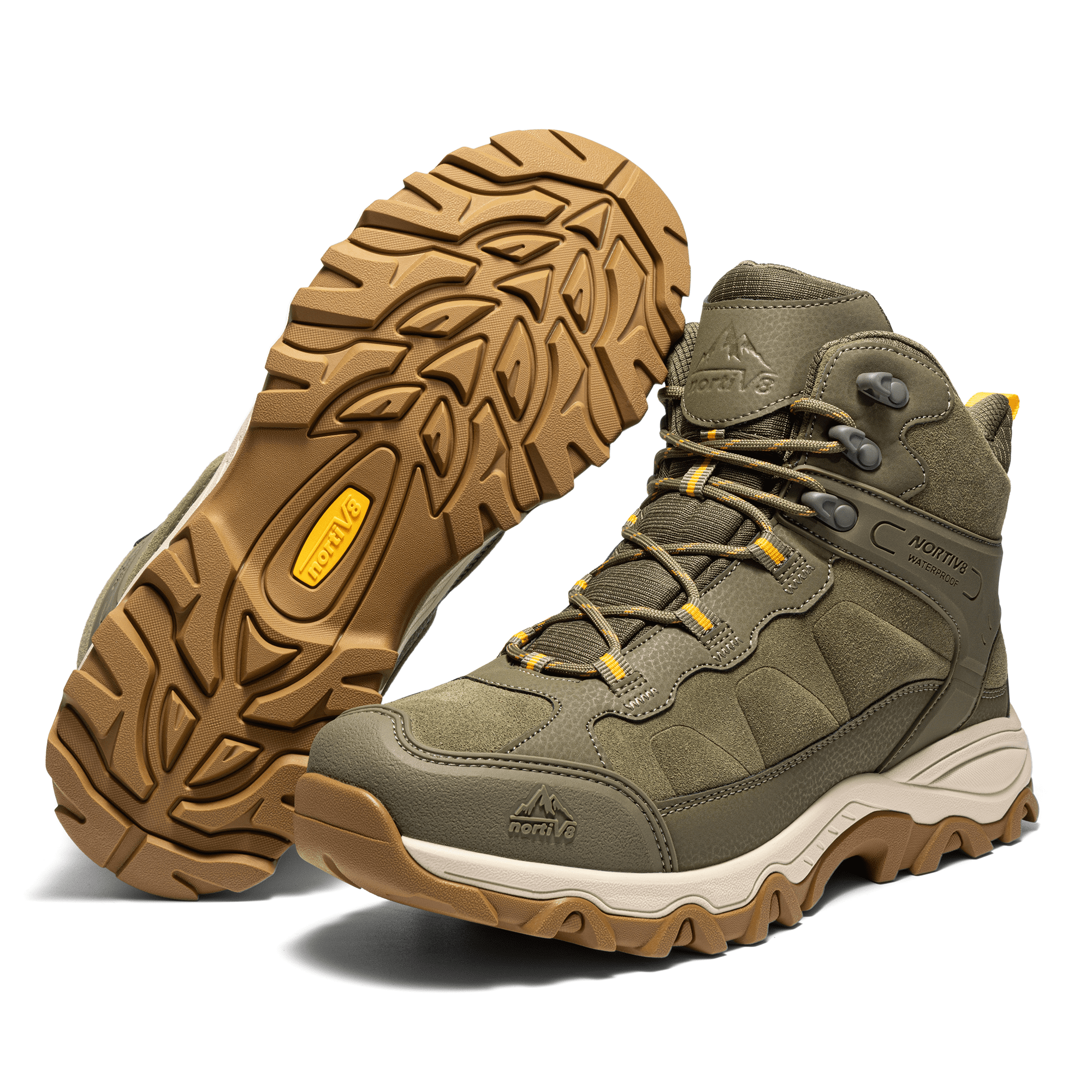 NORTIV 8 Men's Waterproof Hiking Boots Outdoor Mid Trekking Lightweight Mountaineering Shoes Paladin