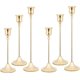 thumbnail image 1 of Juego de Candelabros de Metal, Porta Velas Decoración de Mesa Moderno y Simple, Adornos de Decoración de Ambiente para Fiestas de Bodas, Halloween, Navidad y San Valentín. (6, Dorados), 1 of 15