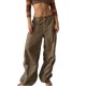 thumbnail image 1 of VISgogo Pantalones de Mujer, Pantalones de Cintura con Cordón de Ajuste Suelto de Color Sólido Casual para Adultos Pantalones Femeninos VISgogo moda, 1 of 9