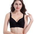 thumbnail image 2 of Gyexs Fashionable Women Lace Gathered Bra Adjustable Thin Cup Underwear Comfortable Support Bralettes for Women, Black, Size 105C, 2 of 4