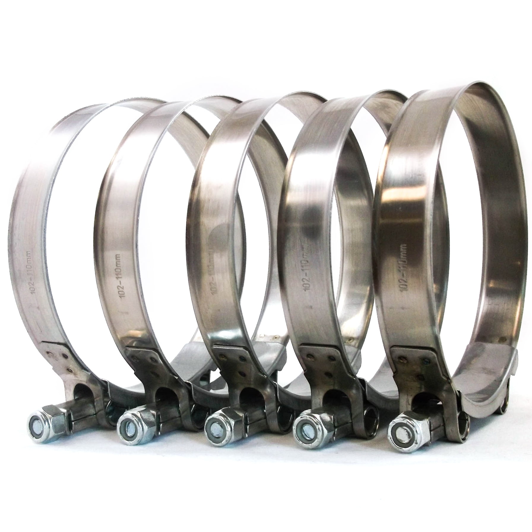 5x Premium 304 Stainless Steel TBolt Turbo Silicone Hose Clamp 4