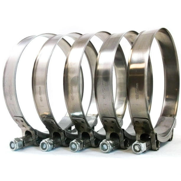 5x Premium 304 Stainless Steel TBolt Turbo Silicone Hose Clamp 4