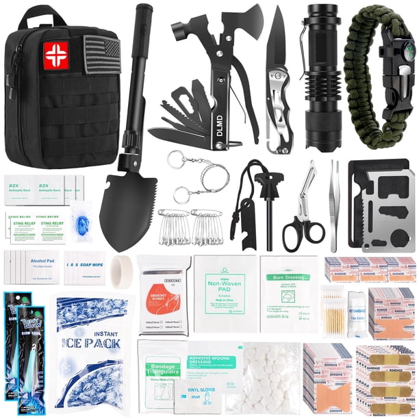 Kit de supervivencia DLMD, 320 unidades, botiquín de primeros auxilios para acampar y hacer senderismo