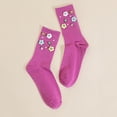 thumbnail image 2 of KDSJSXW Socks Mens Womens Dress Socks Lightweight Thin Casual Crew Calf Solid Color Socks Flower Butterfly Socks High Ankle Socks Women (Purple,One Size), 2 of 4