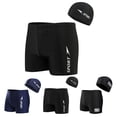thumbnail image 3 of Ticikt Men's Athletic Swim Jammers with Hat Quick Drying Square Leg Swimsuit for Men Drag Suits for Swimming Training Racing Swim Briefs,Color:White,XXL, 3 of 4