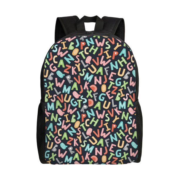 Balery Alphabet Mochila - Mochila Estilosa y Duradera para Laptop de 15 Pulgadas con Tela Oxford Impermeable