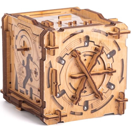 iDventure Cluebox Cambridge Labyrinth – Wooden 3D Puzzle Box – Escape Room Brain Teaser Gift – Money Puzzle Box for Adults & Men