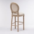 thumbnail image 5 of Hassch Farmhouse Wooden Barstools Set of 2, Classic Counter Height Chairs with Upholstered Cushion Seat & Back, for Kitchen Island, Dining Room, Home Pub (Beige), 5 of 9
