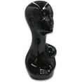 thumbnail image 2 of N'icePackaging - Life-Sized Glossy Black Mannequin Head - Poly-Resin - For Merchandise or Showcase - Free-Standing - Hats/Wigs/Earrings/Necklace/Scarfs, 2 of 4