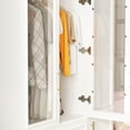 thumbnail image 3 of OXYLIFE Wardrobe Armoire Closet Cabinet with Glass Doors, Hanging Rod and Drawers for Bedroom, 47.4" Wide, 3 of 8