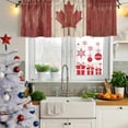 thumbnail image 5 of 2 Pack Valances for Window, Canada Short Curtains for Kitchen Bedroom Living Room, Red Maple Leaf Flag Vintage Farmhouse Wooden Grain Rod Pocket Small Window Treatment Valance Drapes 42 x 18 Inch, 5 of 8