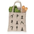 thumbnail image 3 of Yoga Pose Silhouettes Tote 100% Cotton Grocery Tote, Book Tote, Office Tote. Premium Cotton Canvas 15.5" by 19.5 " with 5" Gusset on bottom, 3 of 6