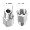 thumbnail image 3 of Unique Bargains Pipe Fitting Reducer Adapter 1/4" NPT Male x 1/4" NPT Female for Water Oil Pressure Gauge, Stainless., 3 of 5