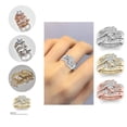 thumbnail image 1 of 3Pcs/Set Finger Bands Shining Geometric Electroplating Western Style Hypoallergenic Decorate Jewelry Artificial Diamond Zircon Party Rings for Party, 1 of 8
