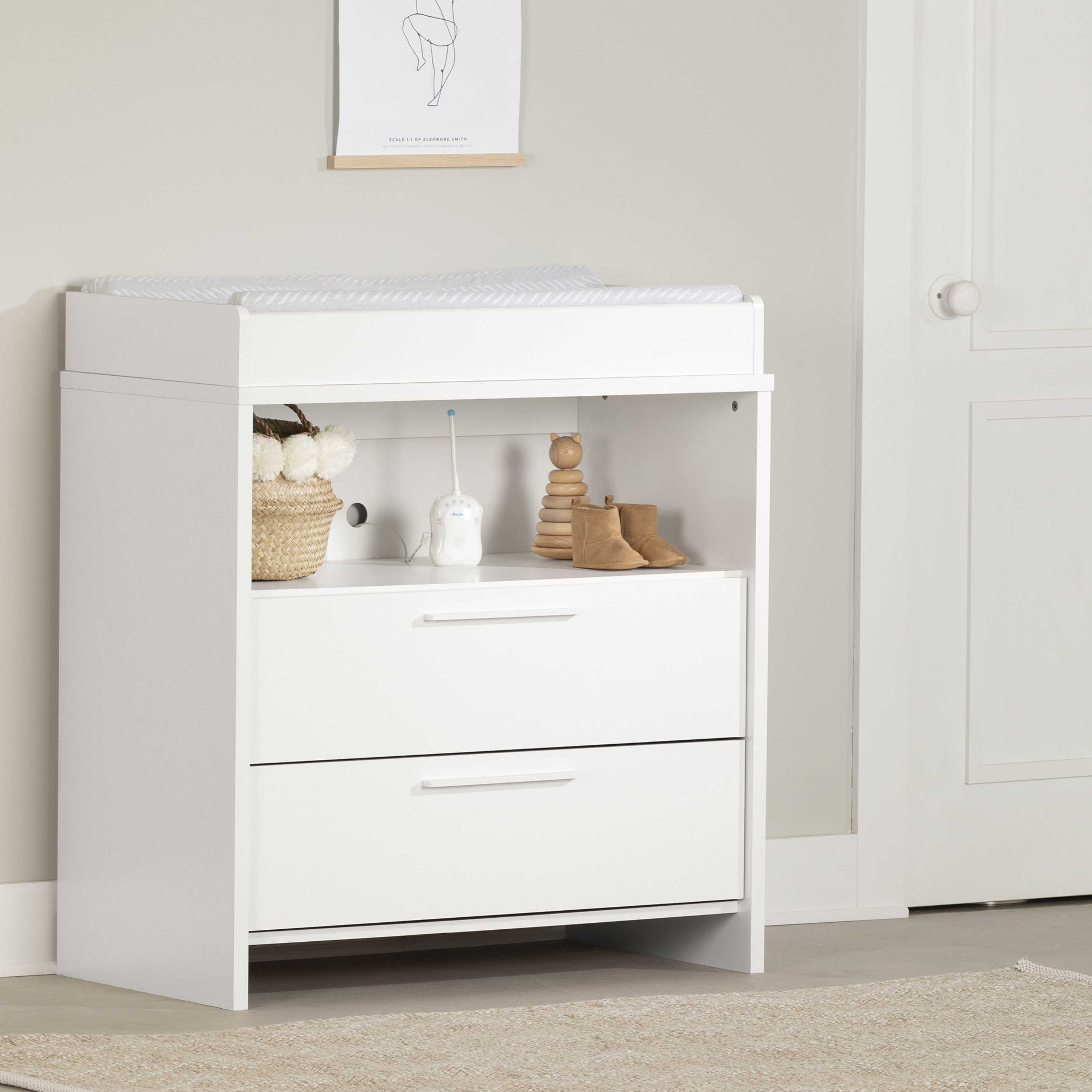 South Shore Cookie Narrow Changing Table White
