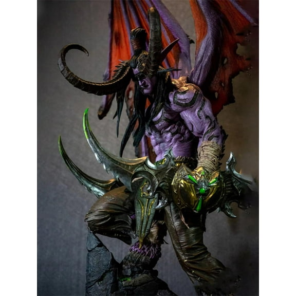 New World of Warcraft Big Illidan Stormrage Character Anime Model Statue Action Figures Desktop Ornament Popular Decorations Fan Souvenirs Creative Gift Collectable