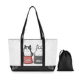 thumbnail image 7 of FORMRS Canvas Laptop Tote Bag for Women with 15.6" Computer Compartments Shoulder Handbag, Black Chubby Cat, 7 of 7