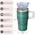 thumbnail image 3 of Insulated 20oz Tumbler with Handle and Straw, Geometric Stainless Steel Double Wall Travel Coffee Mug Leak-Proof, 3 of 5