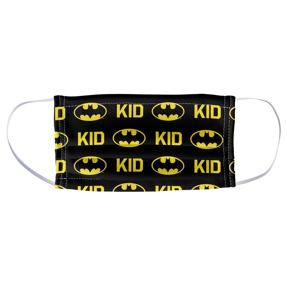 Batman Bat Kid Shield Logo Pattern 1-Ply Reusable Face Mask Covering, Unisex