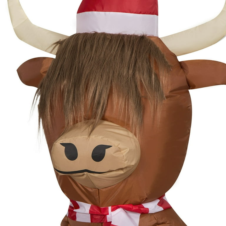 Highland Cow lighted Christmas inflatable NEW