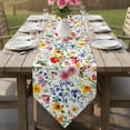 thumbnail image 6 of Leaf Flower Table Runner Linen Burlap Table Runner 72 Inches Long Plant Floral Garden Leaf Spring Summer Dresser Scarves for Kitchen Island Coffee Dining Party Wedding Banquet Holiday Decor 14"x72", 6 of 8