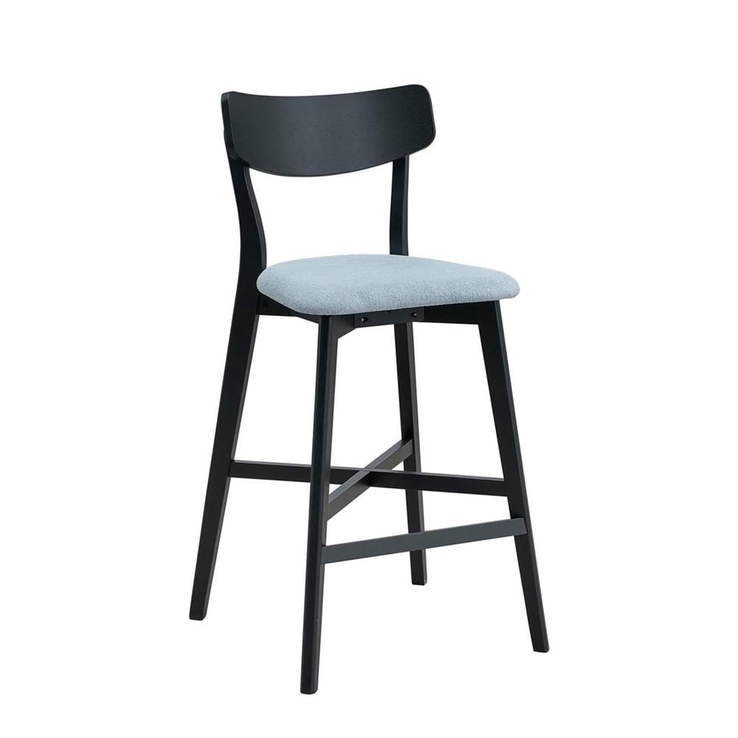 Demi Bonn 41" Counter Height Bar Stools Set of 2, Soft Upholstered Barstools with Back, Kitchen Island Countertop Chairs for Dining Room, Black