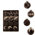 thumbnail image 6 of Flocked Christmas Ball Ornaments Set of 12, Textured Xmas Tree Baubles, Hanging Holiday Decorations for Tree Wreath Home Party Decor - Coffee, 6 of 7