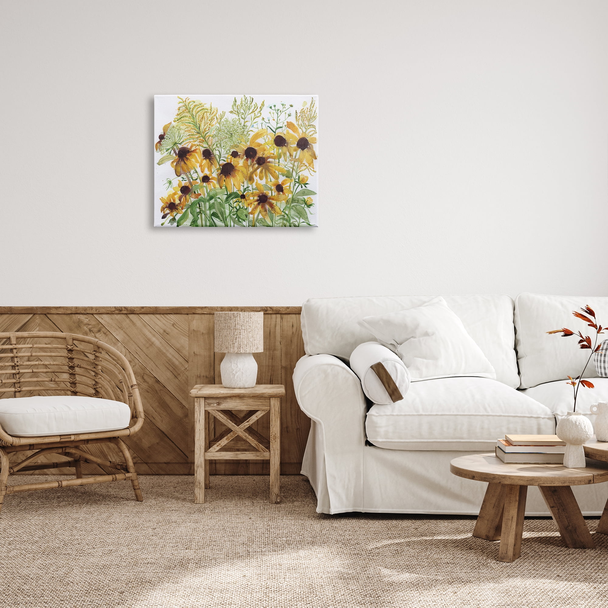 Stupell Industries Layered Yellow Daisy Blooms Wildflower Herb Sprouts Painting Gallery Wrapped Canvas Print Wall Art, Design by unknown