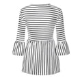 thumbnail image 5 of EGNMCR Blouse pour Enfants, Blouse et Chemise à Manches Longues à Col Rabattu Été Col Rond Manches 3/4 Imprimé à Rayures Grande Taille T-shirt Long Blouse pour Femmes Enceintes, 5 of 5
