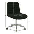 thumbnail image 3 of SAFAVIEH Couture Decolin Boucle Mid Back Swivel Desk Chair, Black/Silver, 3 of 7
