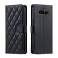 thumbnail image 4 of Crossbody Strap Case for Samsung Galaxy Note 8 Wallet PU Leather Elegant Diamond Patterned Credit Card Holder Full Body with Wrist Lanyard Strap Soft TPU Bumper Magnetic Closure Phone Cover,Black, 4 of 10