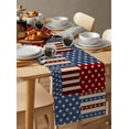 thumbnail image 3 of 4th of July Burlap Cotton Table Runner 13x90 Inches Long, Independence Day Red Blue Vintage Farmhouse Table Runners, Outdoor Dining Tablecloths Decor for Baby Shower/Party/Wedding, 3 of 6