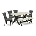 thumbnail image 2 of East West Furniture X-Style 6-piece Wood Dining Set in Black/Gotham Gray, 2 of 6