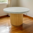 thumbnail image 6 of Benjara Cid Zeta 47" Dining Table- Round Gray Concrete Top- Ribbed Brown Base, 6 of 6