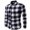 Black, variant on New Men's Long Sleeve Plaid Shirt, Casual Button Down Slim Fit Top with Standing Collar