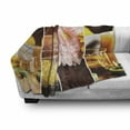 thumbnail image 3 of Exotic Soft Flannel Fleece Throw Blanket, Aromatic Collage with Gerbera and Candles Exotic Body Therapy and Treatment, Cozy Plush for Indoor and Outdoor Use, 70" x 90", Orange Brown, by Ambesonne, 3 of 6
