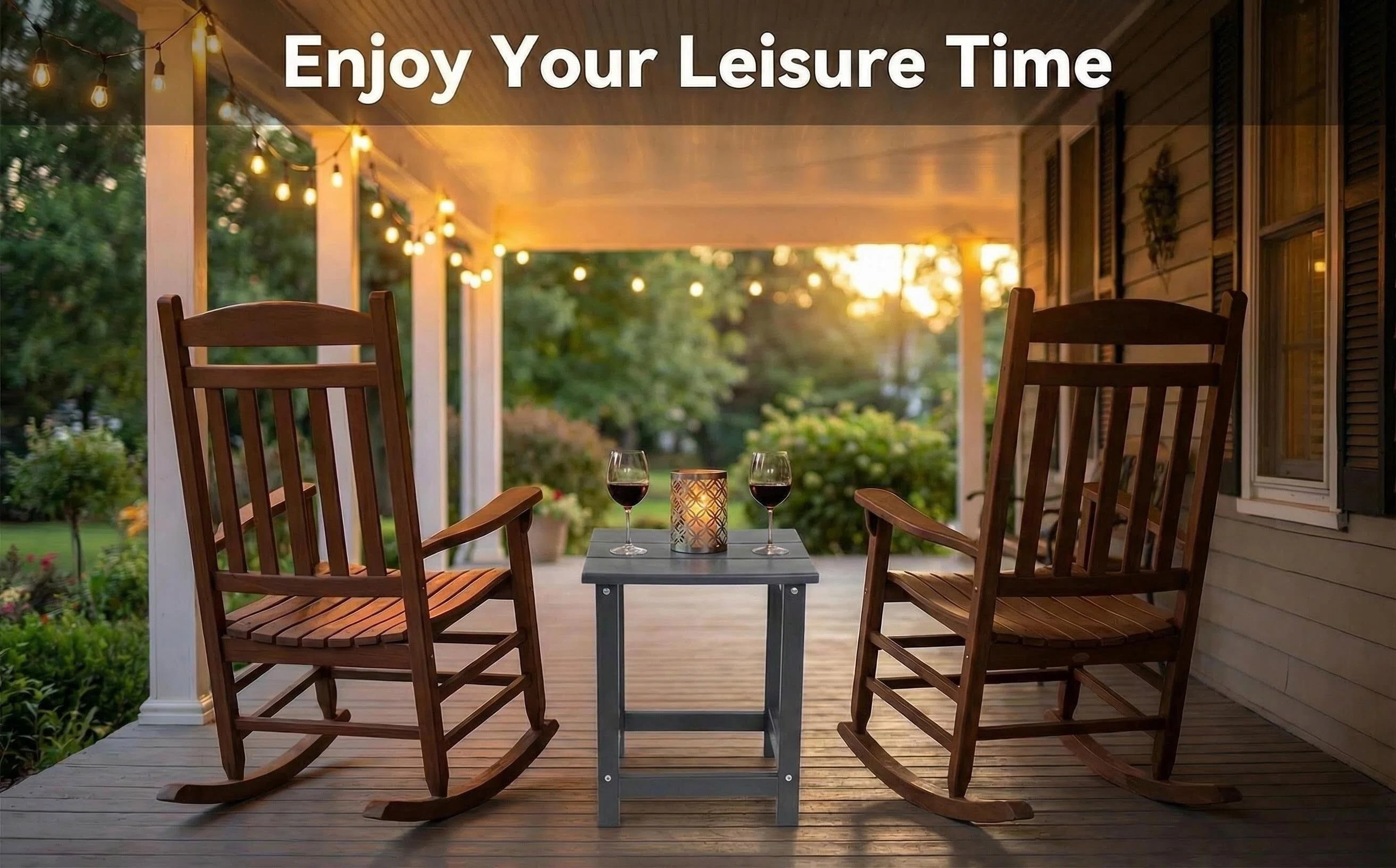 Outdoor Side Table, Patio Side Table, HDPE End Tables for Backyard Pool Porch Garden Lawn