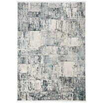 SAFAVIEH Shivan Lemoine Abstract Geometric Area Rug, Grey/Blue, 5'3" x 7'6"