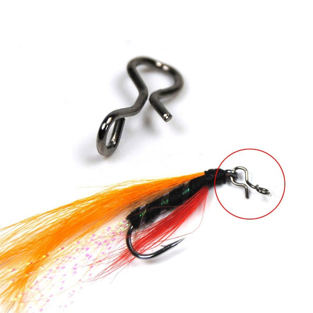 50Pcs Fishing Snap Hook Quick Change for Flies Hooks Lures Fly Fishing Tools