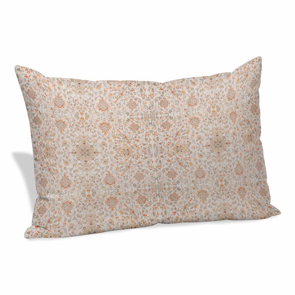 Orange Vintage Boho Pillow Covers 16"x24", Southwestern Ethnic Mexican Floral Soft Brushed Microfiber Breathable Throw Pillow Covers, Pillowcase with Zipper for Couch Sofa Bedroom Living Room